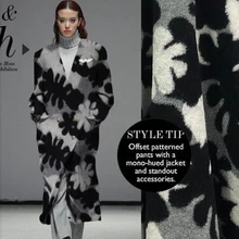 Заказная шерстяная жаккардовая ткань Осень и Зима Толстая трехмерная черно-белая жаккардовая шерстяная кашемировая ткань пальто