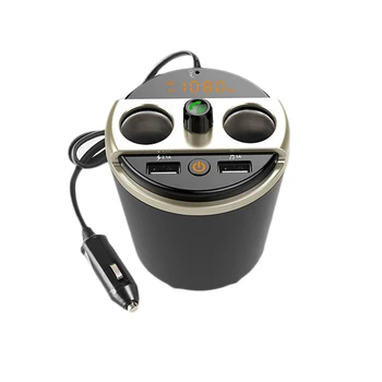 

Cup Shape Bluetooth Car Music Player FM Transmitter Modulator Support U Disk Play with Dual USB Car Charger Adapter