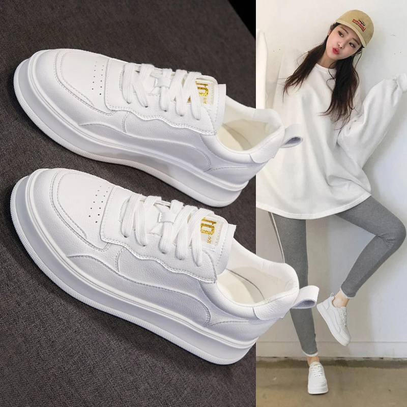 

Small White Shoes Female Shoes 2020 New Style Spring Spring Style Wild Ins Trendy Shoes Thick Bottom Leisure Sports Board Shoes
