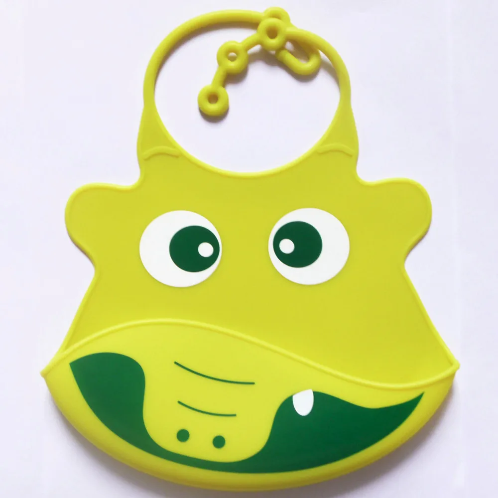  2020 Baby Bibs Baby waterproof bib white Silicone Waterproof Bib with Pockets Baby Newborn Cartoon Aprons Silicone saliva bib