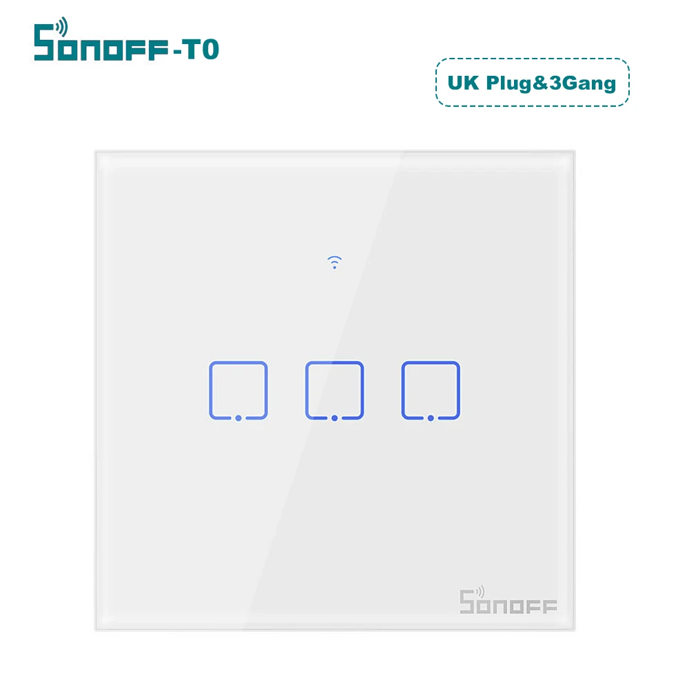 Интеллектуальный выключатель света SONOFF WI-FI настенный выключатель 1/2/3 TX серии интеллигентая(ый) настенный сенсорный светильник светодиодный переключатель настенный светильник для Google Home умный переключатель