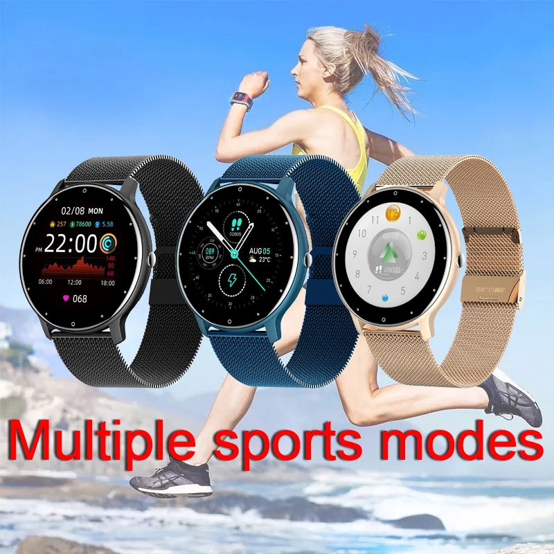 Rollstimi New Full Touch Sport Women Smart Watch Men IP67 Heart Rate Fitness For Android IOS Bluetooth phone Tracker Smart watch