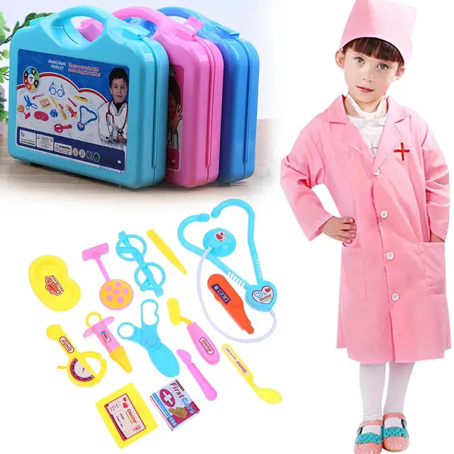 15pcs Children Doctor Nurse Pretend Play Set Portable Suitcase Medical Tool For Girls Boys Gifts Learning Educational Toys Gifts 2