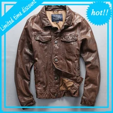 Мужская куртка из натуральной кожи, брендовая роскошная винтажная байкерская куртка из овчины для мужчин, дизайнерская Классическая куртка на молнии