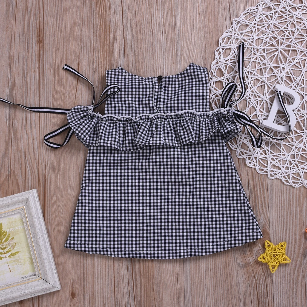 Pudcoco/Хлопковое платье в клетку для новорожденных девочек от 0 до 24 месяцев нарядное платье-пачка со складками торжественный наряд, одежда для детей от 0 до 24 месяцев