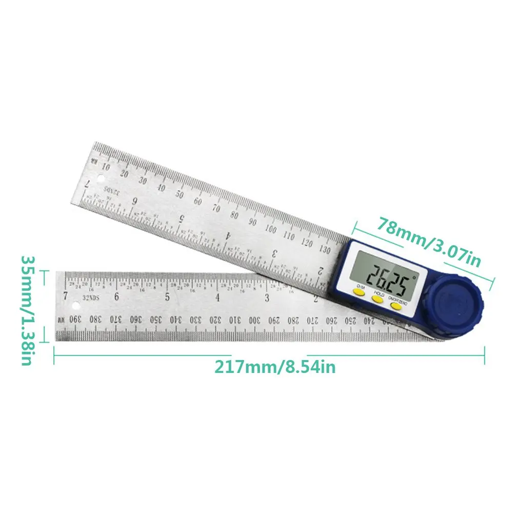 0-200mm Digital Display Angle Ruler Multi-function Square Ruler Protractor Ruler High-precision Measuring Instrument