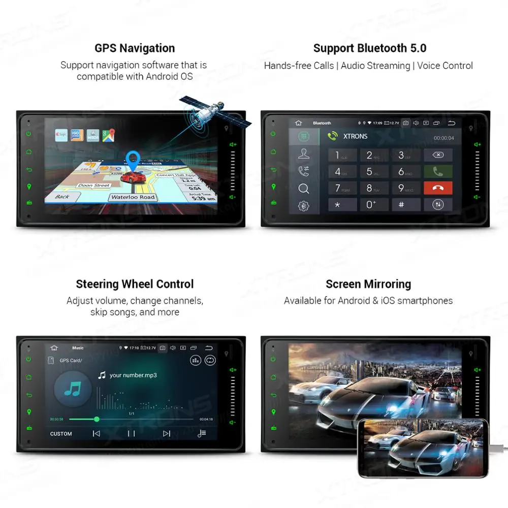 XTRONS Android 10 0 Qualcomm Bluetooth 5 Автомобильный мультимедийный стерео плеер для Toyota RAV4 Corolla