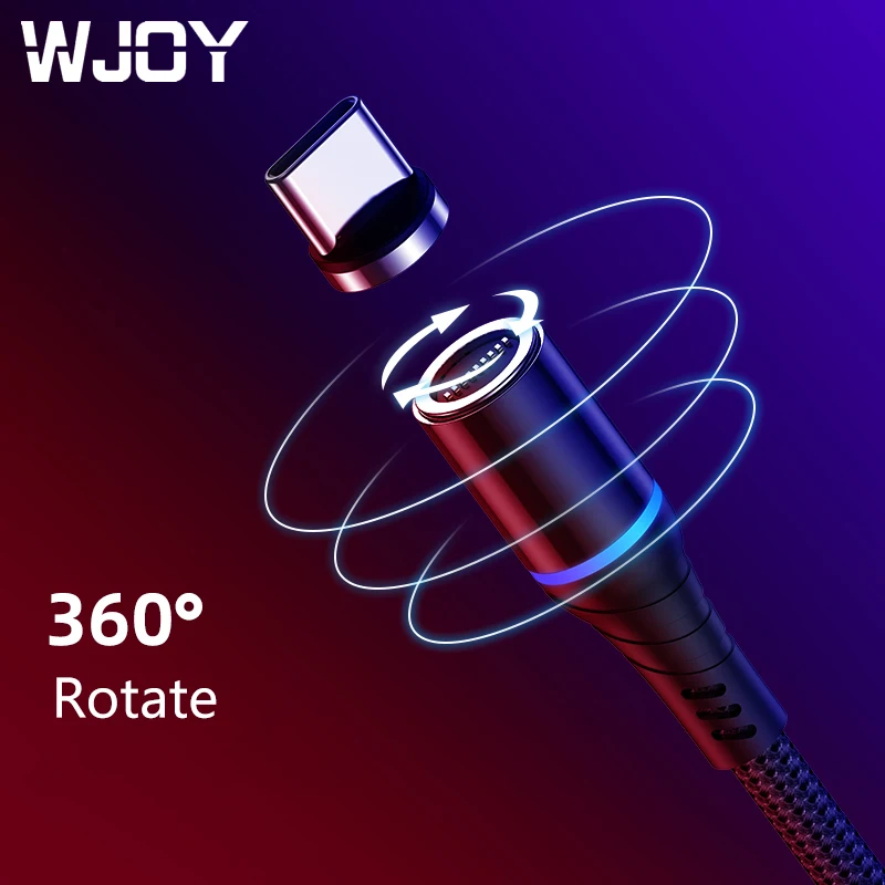 Магнитный кабель WJOY с разъемом Micro USB Type C полная поддержка 5А быстрая зарядка