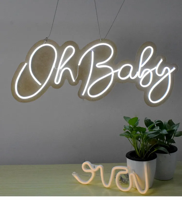 Flex Led 3D Oh Baby пользовательские неоновые вывески огни буквы для декора стен Свадебная вечеринка
