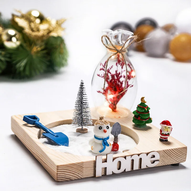 

Christmas Micro Landscape Sand Table Holiday Resin Doll Crafts Ornaments Simulated DIY Micro Landscape Accessories