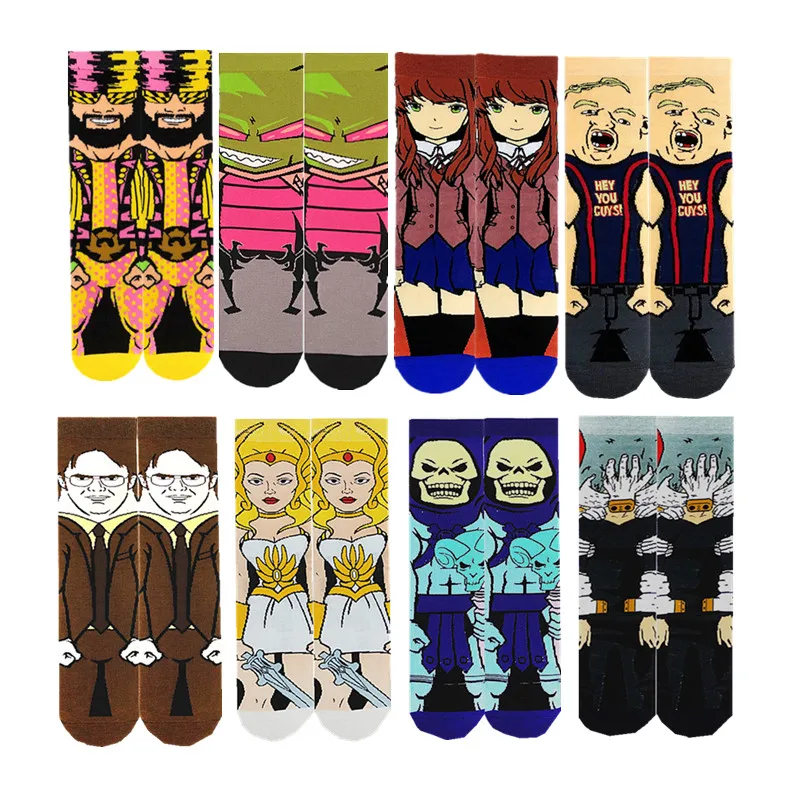 

Spring and Autumn Winter Cotton Men's Socks in the Tube Characters Avatar Happy Fashion Comfortable Thickening of Toe and Heel