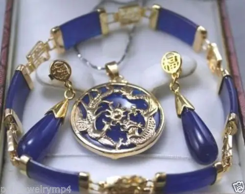 hot sell new - shitou 00482 charming! Purple Jade Earring Bracelet necklace/Pendant Sets | Украшения и аксессуары
