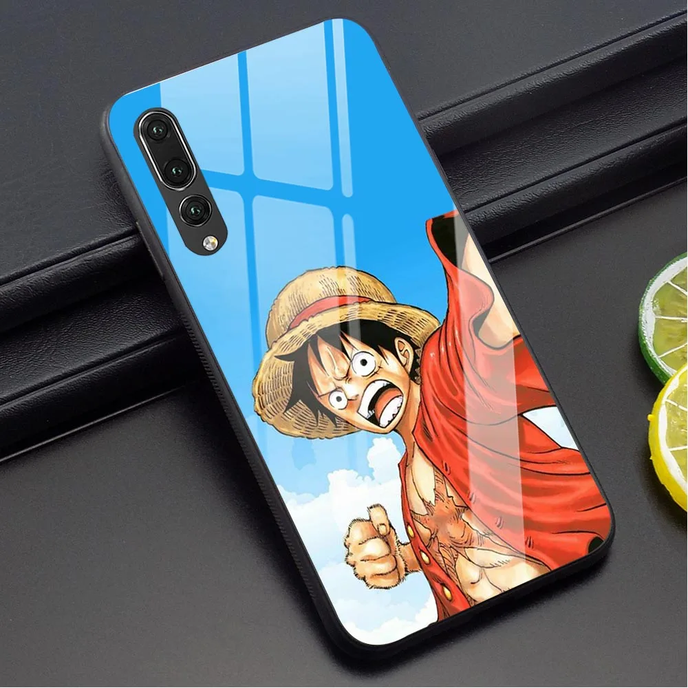 One piece Luffy чехол для телефона из закаленного стекла для huawei P30 mate 20 Lite Honor 9 10 Lite 7A P10 P20 P30 PRO P Smart - Цвет: K0108305