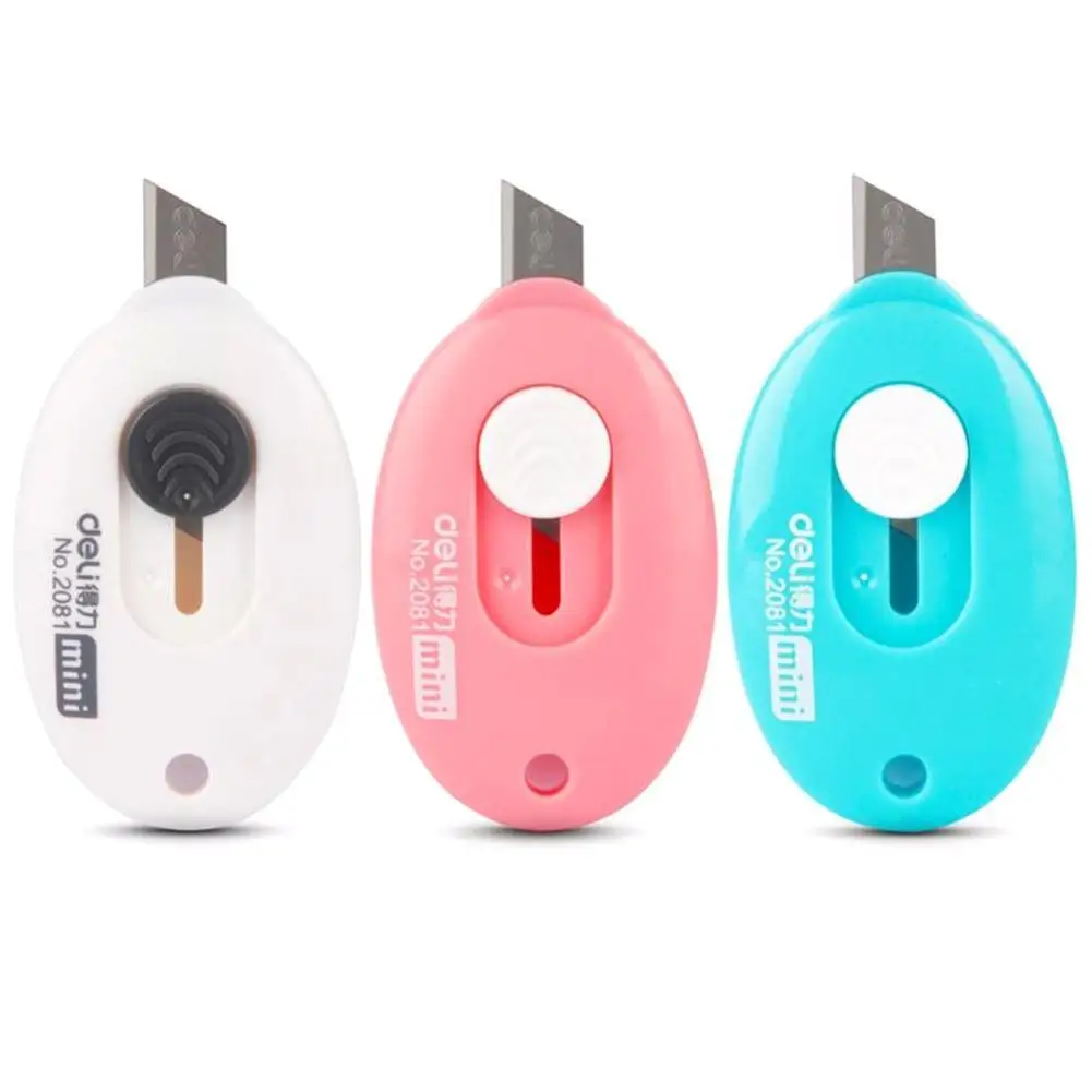 

3pcs/lot Deli Mini Letter Opener paper knife Office Utility Knife Box Safety Crafting Tools And Supplies