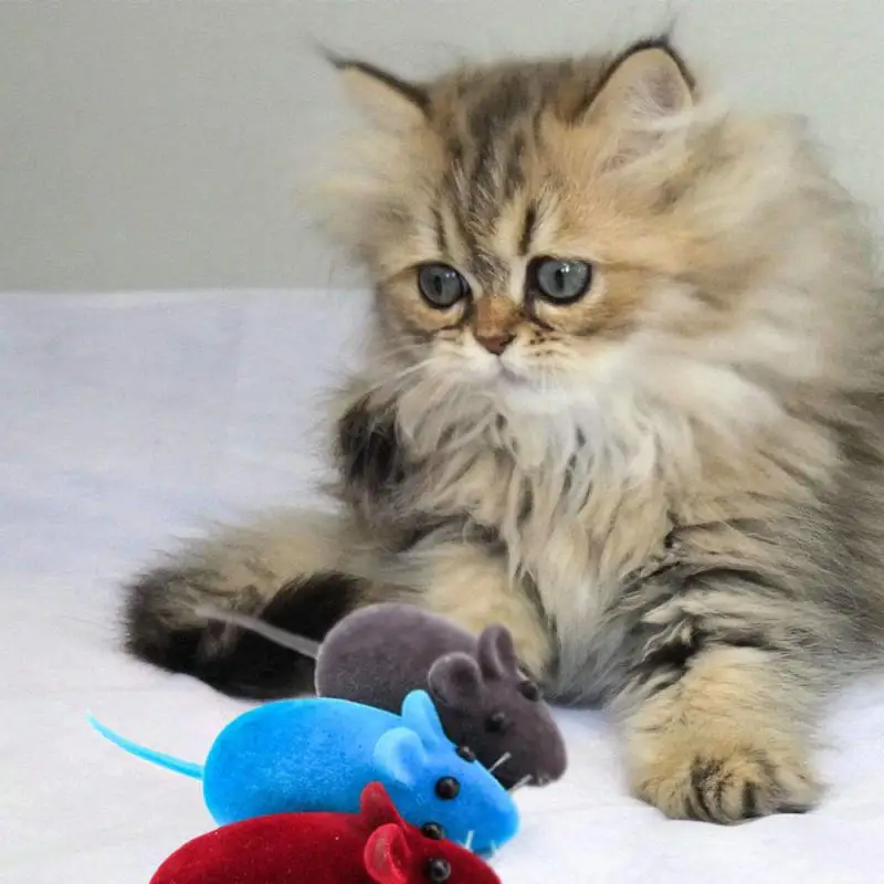 Hot Sale Cat Toy Mouse Funny Cat Toy Flocking Mouse Realistic Sound Pet Toys Creative Eco-friendly Pet Products Color Random