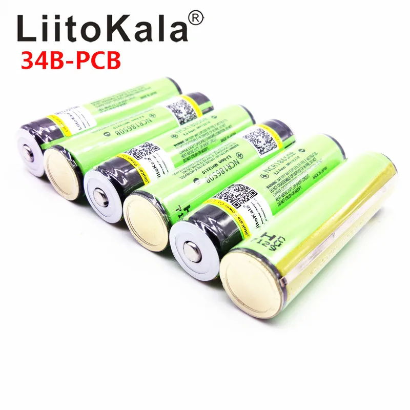 

2019 New LiitoKala For NCR18650B 18650 3400mAh battery 3.7V Li-ion rechargeable battery PCB Protected+Free Shopping