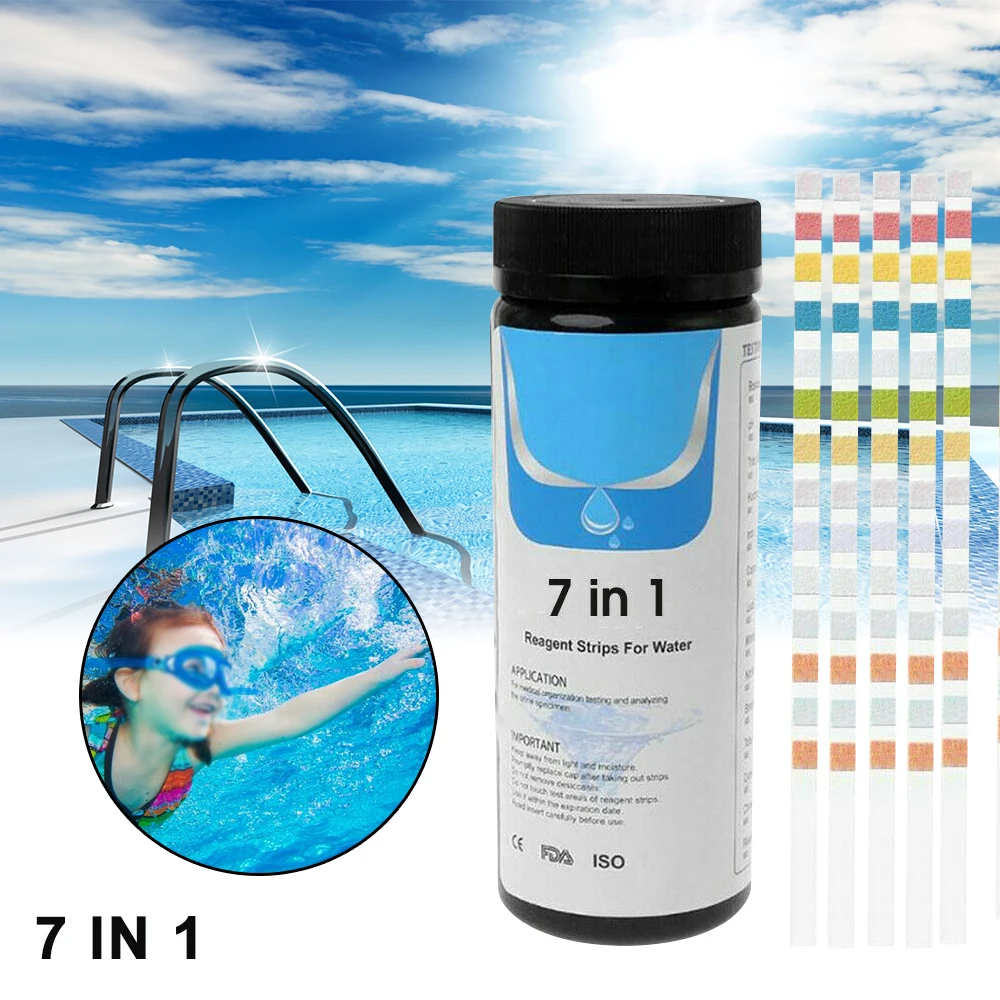 Water Quality Testing Ph Test Strips Drinking Water Test Strip Aquarium Water Quality Test Strip Stay Healthy 7 In1 50Pc