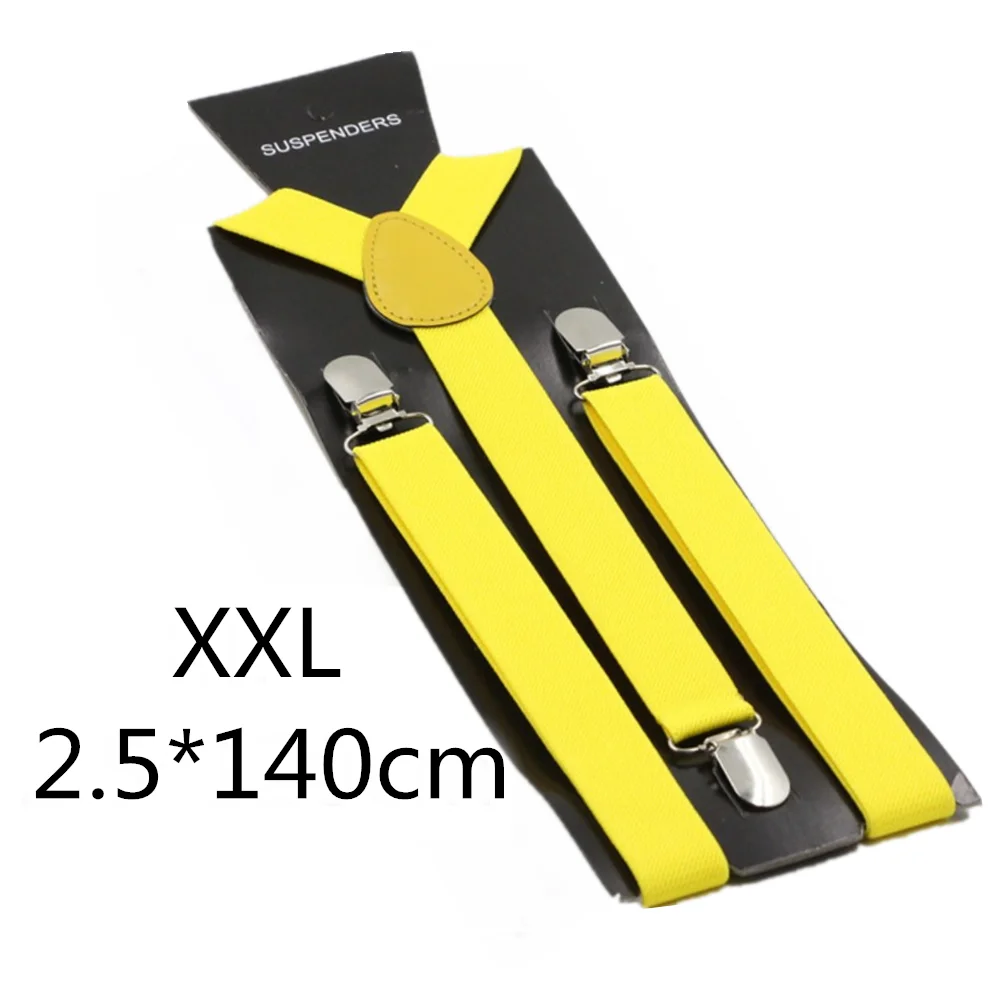 Bright yellow-140cm Подтяжки для родителей и детей черного, зеленого, желтого цвета, для мужчин, женщин, мальчиков и девочек, эластичные регулируемые Детские подтяжки, аксессуары унисекс - Цвет: Bright yellow-140cm