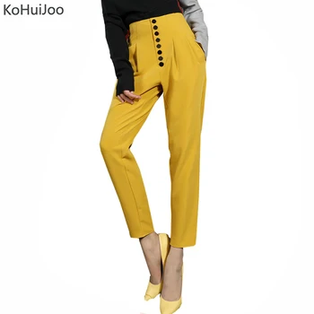 

Yuxinfeng Slim Harem Pants Women Single Breasted Button Slim Loose High Fashion Korean Wide Leg Trouser Female High Waist Pants