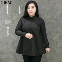 TUHAO, осенне-зимняя Модная рубашка, блузки, топ размера плюс 9XL 8XL 7XL 6XL, Женская хлопковая Повседневная Блузка с длинным рукавом, топ WSFS