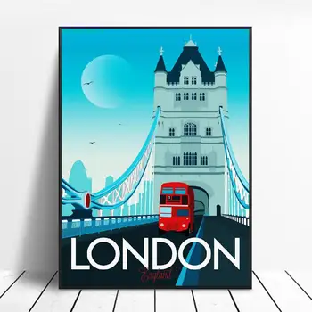 

London Travel Canvas Print Wall Art Poster Picture Modern Minimalist Bedroom Living Room Decoration No Frame