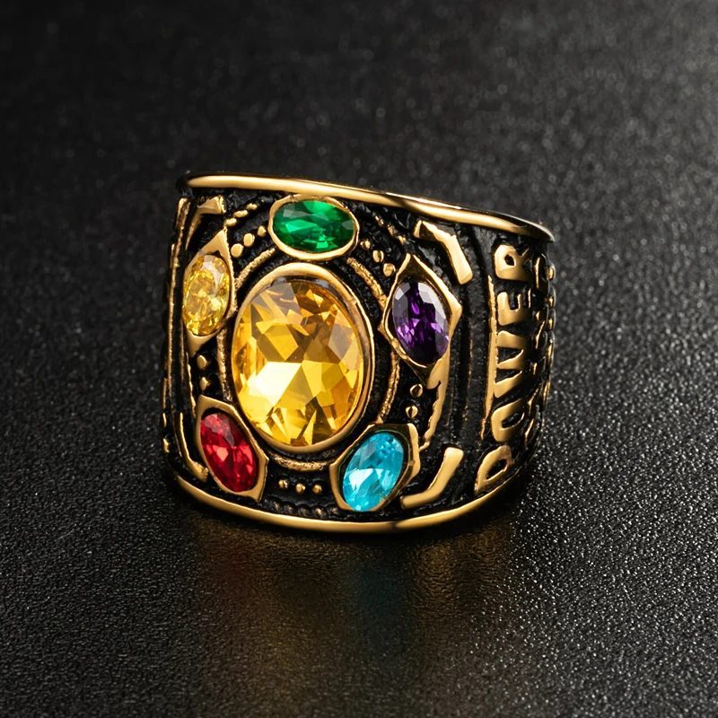 Thanos Rings,Thanos Cosplay,Thanos Gold Ring,Avengers Infinity War Thanos Rings Size 7