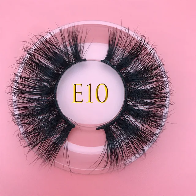 25mm E06 MIKIWI 100% handmade natural  thick  Eye lashes wispy makeup extention tools 3D mink hair volume soft false  eyelashes E10 round case