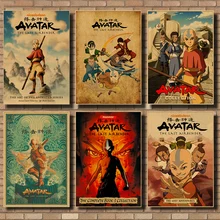 Papel kraft clásico pósteres e impresiones avatares el último maestro aire Aang Fight Anime Poster pared arte imagen decoración del hogar 42*30cm