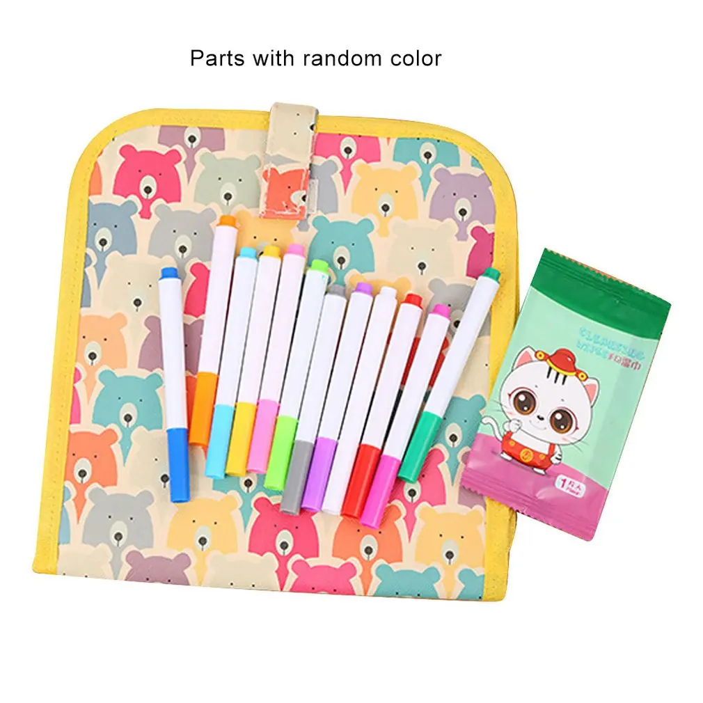 Portable Repeated Writing Erasable Graffiti Painting Student Double-sided Small Blackboard Watercolor Pen Drawing Board - Цвет: yellow