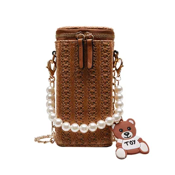 

Women Handbags Fashion Rattan Bag Handmade Leisure pearl Woven Beach Bags For Summer Shoulder bag Simple Ladies Crossbody Bag