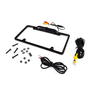 

US European Car License Plate Camera Led Night Light American License Plate Frame with Reversing Radar System Parking Sensor