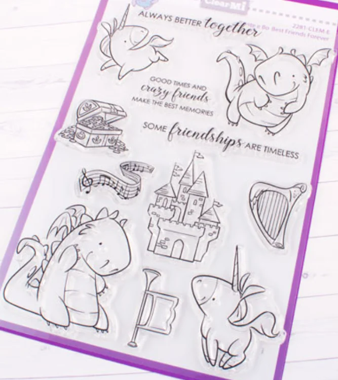 Прозрачный печатный знак замок динозавра Сделай Сам Скрапбукинг Фотоальбом A0821 |