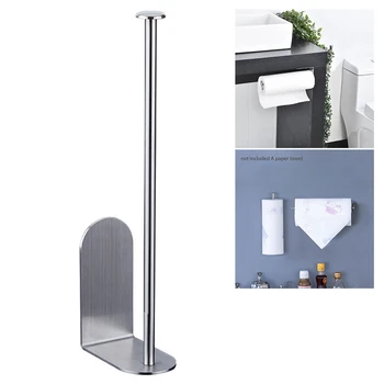 

Towel Rack Storage Accessories Self Adhesive Stainless Steel Hanger Toilet Paper Roll Holder No Drilling Wall Mount Tissue Stand