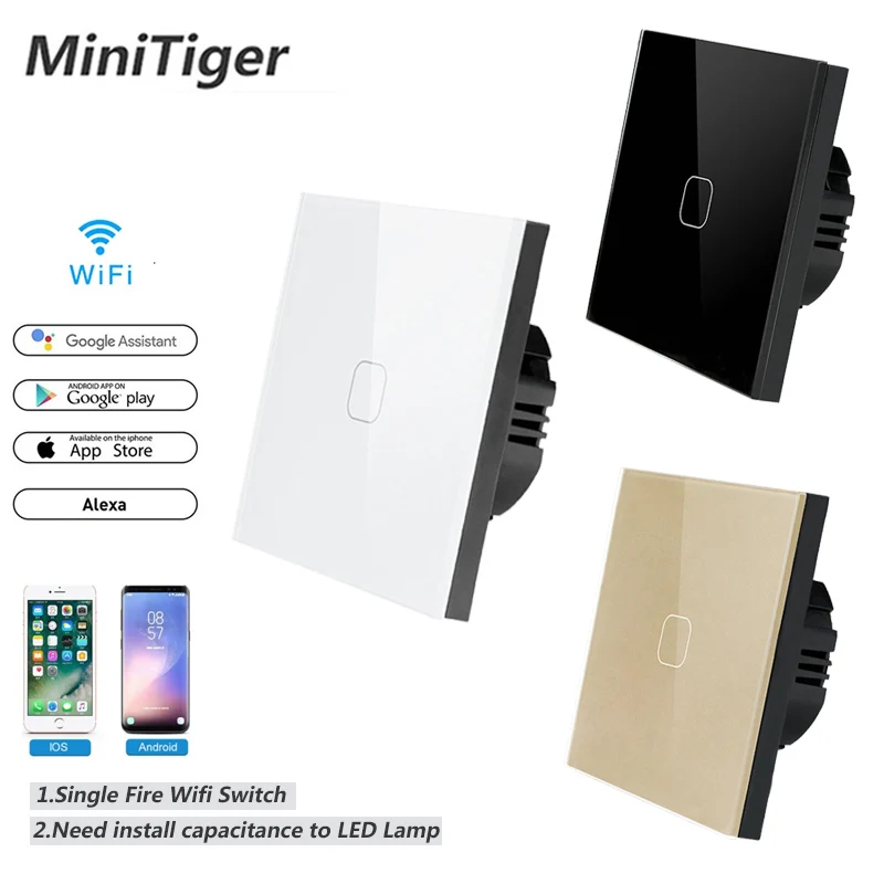  Touch Switch Smart Home Light Switch Wall interruptor 1 Gang 1 Way wifi light switch EU Standard Wo - 33010635971