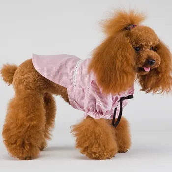 

PUOUPUOU Cute Striped Dog Clothes Shirt Summer Designer Pet Dog Clothes for Dogs Coat Jacket Cotton Ropa Para Perro XS-XXL