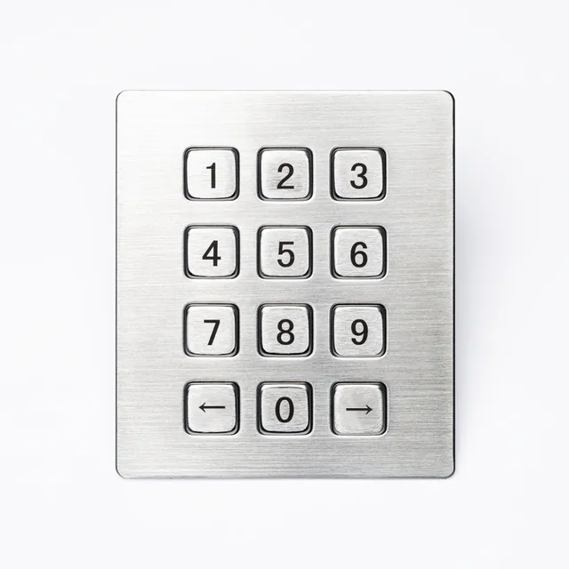 12 Keys 3x4 Matrix USB Kiosk illuminated Keypads Metal Stainless Steel Backlit Numeric Keypad For Access Control Smart Locker Non backlight NO5