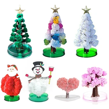 

1PCS Newly Magic Growing Crystals Sakura Paper Trees Toy Christmas tree Desktop Cherry Blossom Christmas Kids Toys Funny