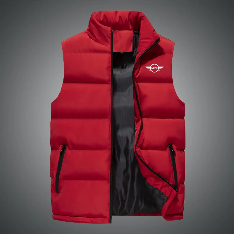 2022 new Mini Cooper s Print car men's vest jacket sleeveless vest winter men's warm vest men's casual padded vest large size long puffer jacket