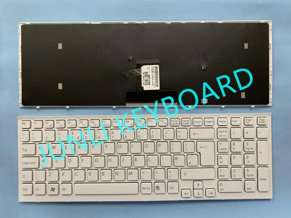 JUNLI клавиатура для оригинального Sony VPC-EB V111678B GB UK белая с рамкой Клавиатура