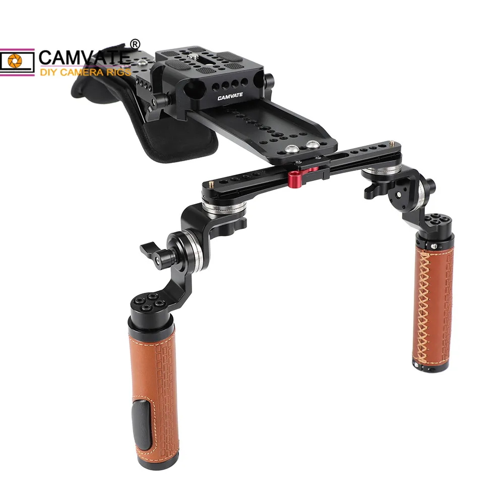 CAMVATE Pro плечевое крепление с ARRI 12 &quotмостовой пластиной ласточкин хвост и кожаной