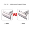 CNC 316 L Stainless Steel Material Men Safety Double Edge Razor Shaving With Non-slip Handle Hand Polished Razors 3