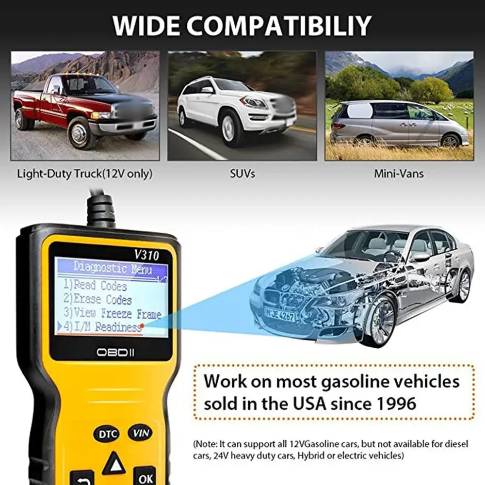 Новый считыватель кодов V310 OBDII / EOBD OBD автомобильный диагностический инструмент