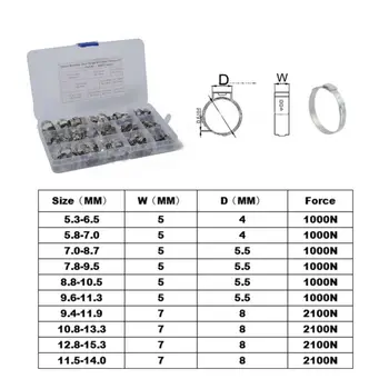 

Tool Hose Clamps Accessories 100pcs Single Ear Plus Stainless Steel O-Clips