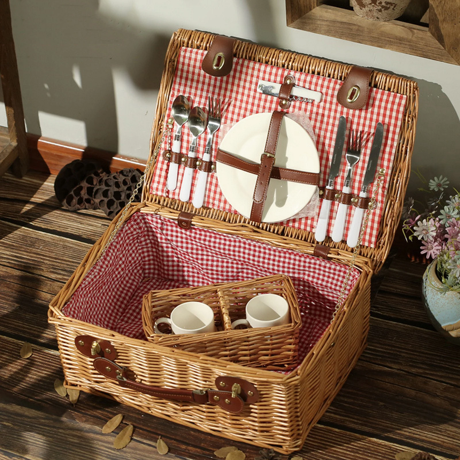 

Portable Storage Basket Kitchen Orginazer Outdoor Picnic Camping Basket Bread Fruit Food Flower Storage Box Home Decor