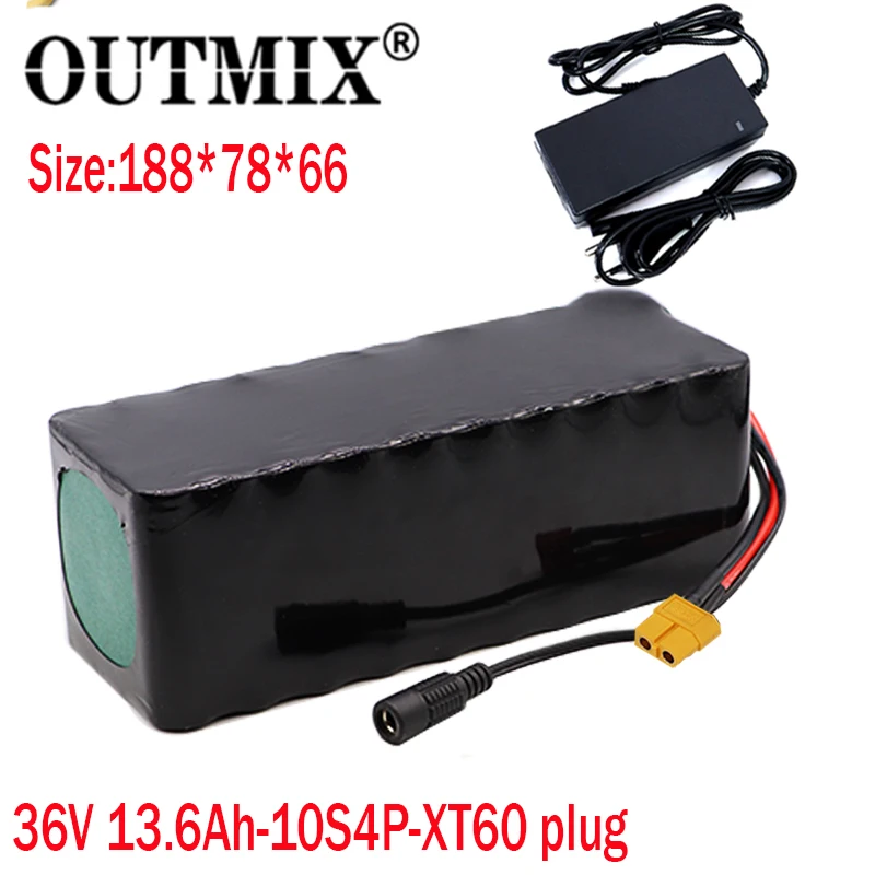 OUTMIX е байка 36В 20AH 16ah 13.6ah 9Ah Электрический велосипед Батарея встроенный 20A литиевая
