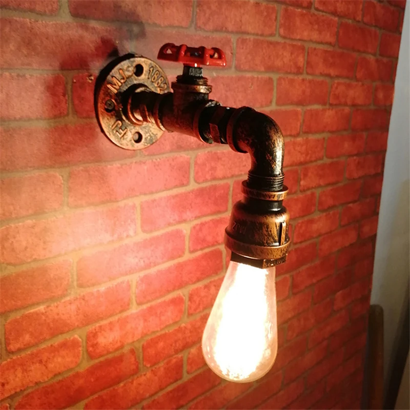 

Retro Water Pipe Wall Lights Led Industrial Wall Lamps Home Decor for Balcony Corridor Bedroom Bedside Vintage Sconces Led Lamps