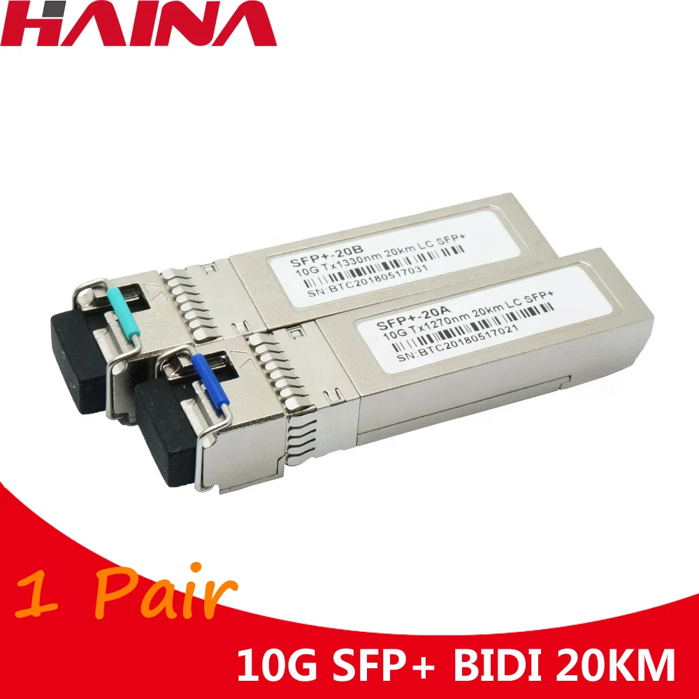Conector LC DOM 10G SFP BIDI, 20KM, 1270nm/1330nm, módulo 20 WDM KM, SFP +, módulo transceptor Compatible con Mikrotik, 1 par