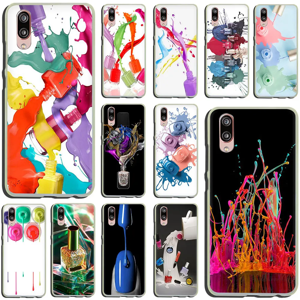 Набор разноцветных флаконов для ногтей EWAU Art Жесткий Чехол телефона Huawei P30 P20 P10 P9 P8
