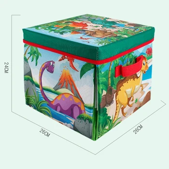 

Portable Kids Crawling Carpet Dinosaur Crawling Mat and Storage Box Baby Game Pad Toys Folding Storage Toy Box