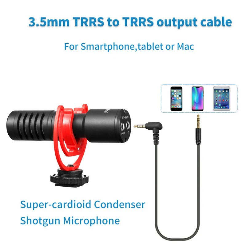 Конденсаторный микрофон BOYA для смартфона беспроводной iphone Android DSLR камеры Youtube